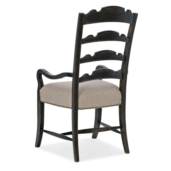 La Grange Antique Varnish Ladderback Arm Chair, image 2