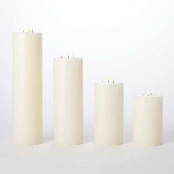 3-Wick Unscented Pillar Candle - 5 x 14, image 4