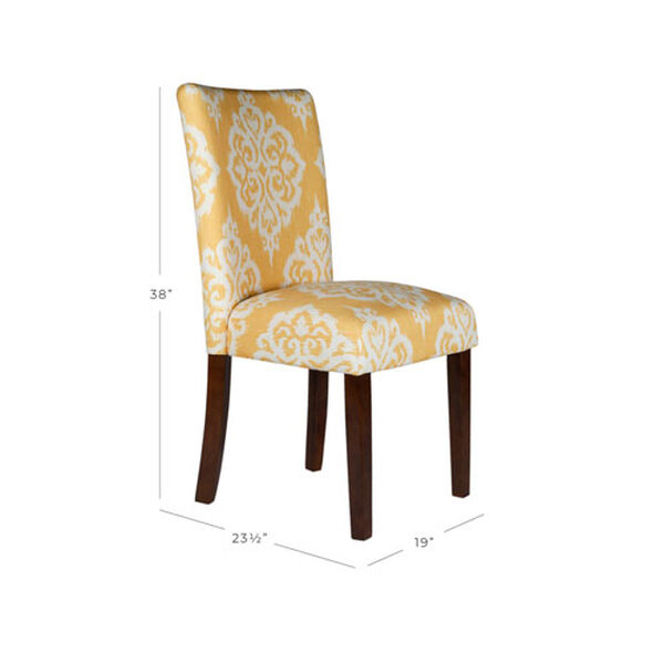Parsons Chair, Yellow and White, Set of Two, image 4