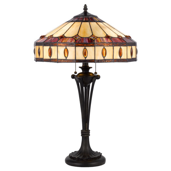 Tiffany Black Two-Light Table Lamp, image 1
