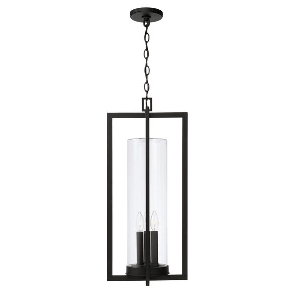 Kent Black Three-Light Outdoor Hanging Light with Clear Glass, image 4