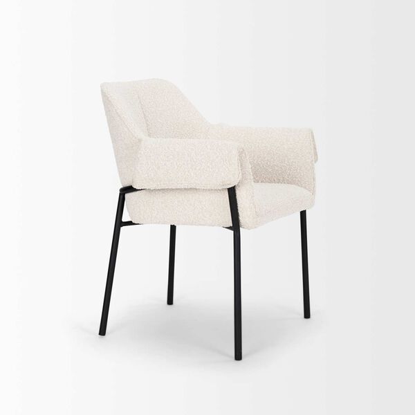 Brently Cream Boucle Fabric Dining Chair, image 6