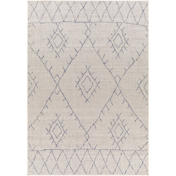 Eagean Oatmeal, Pale Blue and Off-White Rectangular Indoor and Outdoor Rug, image 1