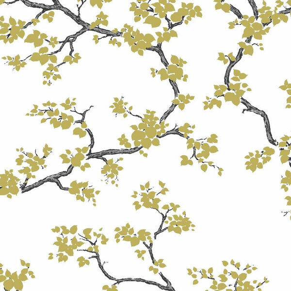 Florence Broadhurst Gold Branches Wallpaper - SAMPLE SWATCH ONLY, image 1