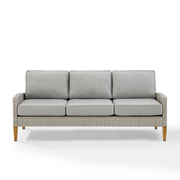 Capella Gray Outdoor Wicker Sofa, image 2