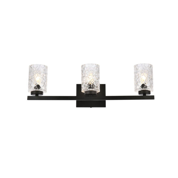 Cassie Black and Clear Shade Three-Light Bath Vanity, image 1