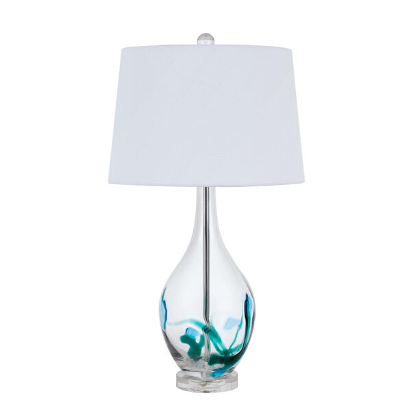 Harlan Clear Turquoise LED Table Lamp, image 1