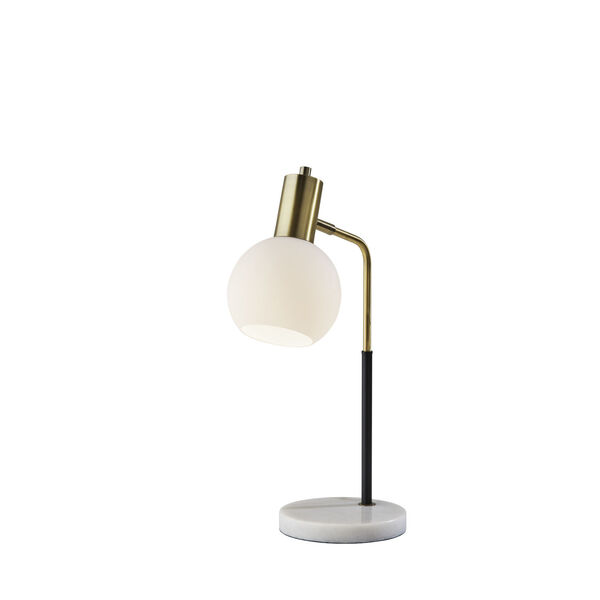 Corbin Black and Antique Brass One-Light Desk Lamp, image 1