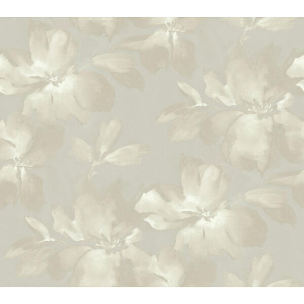 Candice Olson Tranquil Gray Floral Wallpaper, image 1