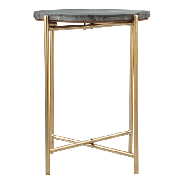 David Gray and Gold Side Table, image 4