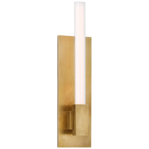 Mafra Small Reflector Sconce in Hand-Rubbed Antique Brass with White Glass by Ian K. Fowler, image 1
