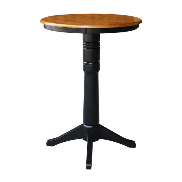 Black and Cherry 41-Inch High Round Pedestal Table, image 2
