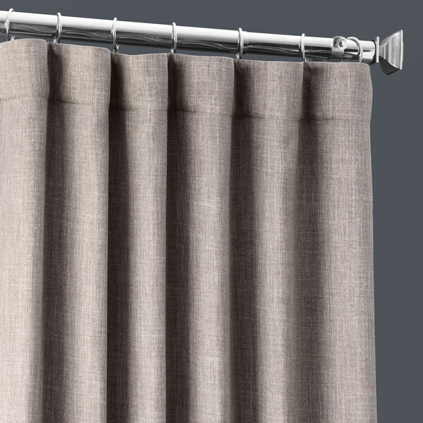 Grey Mink 84 x 50 In. Faux Linen Blackout Curtain Single Panel, image 3