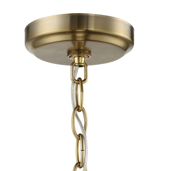 Stanza Brushed Polished Nickel and Satin Brass Six-Light Chandelier, image 5