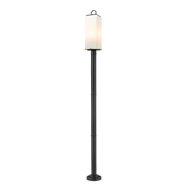 Sana Black Nine-Inch Three-Light Outdoor Post Mounted Fixture with White Opal Shade, image 1