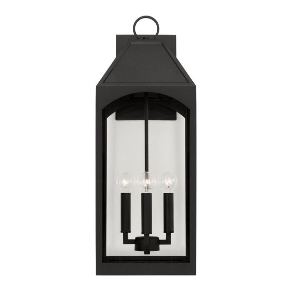 Burton Black Outdoor Four-Light Wall Lantern with Clear Glass, image 5