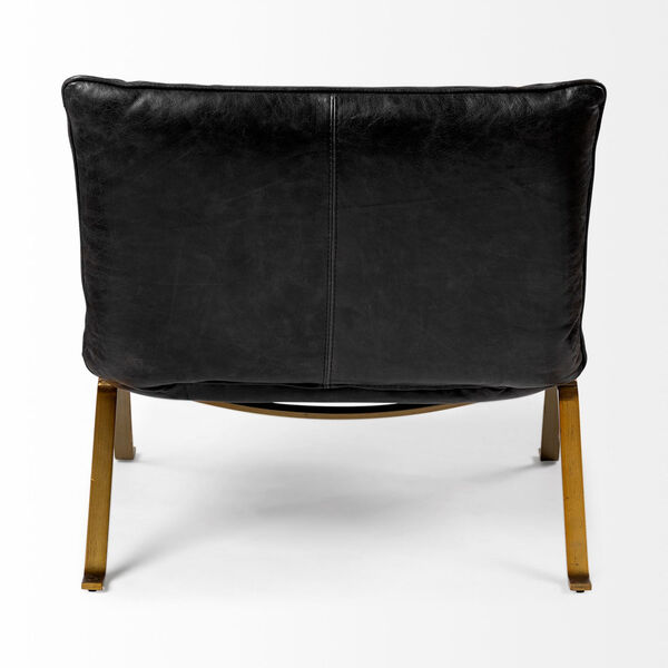 Flavelle II Black Leather Cusion Seat Slipper Chair, image 5