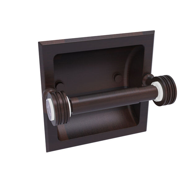 Pacific Grove Venetian Bronze Six-Inch Recessed Toilet Paper Holder with Dotted Accents, image 1