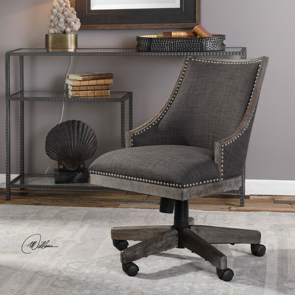 Aidrian Charcoal Desk Chair, image 2