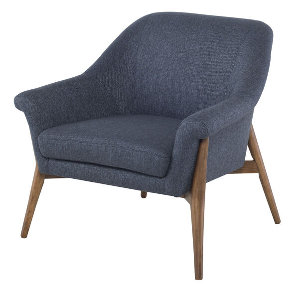 Charlize Denim Tweed and Walnut Occasional Chair, image 5