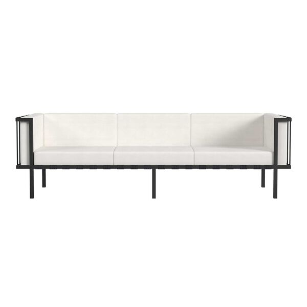 Norway Black Outdoor Patio Sofa with Cushions, image 1