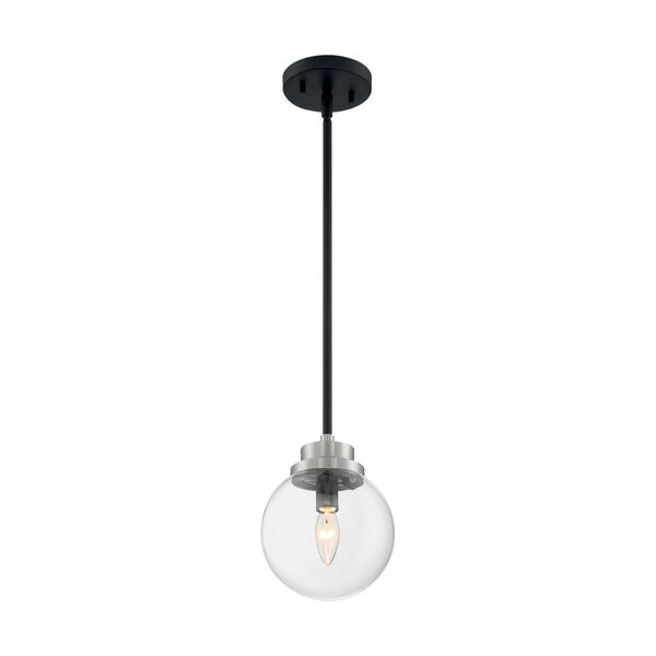 Axis Matte Black and Brushed Nickel One-Light Pendant, image 1