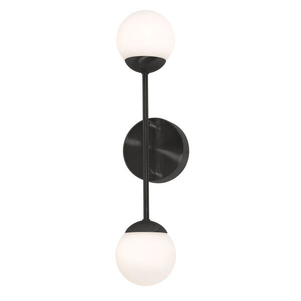 Pearl Black Two-Light LED Wall Sconce, image 1