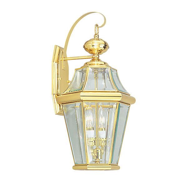 Georgetown Polished Brass Two-Light Outdoor Fixture, image 1