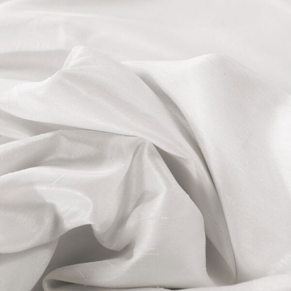 Ice White Vintage Textured Faux Dupioni Silk Single Panel Curtain 50 x 120, image 7