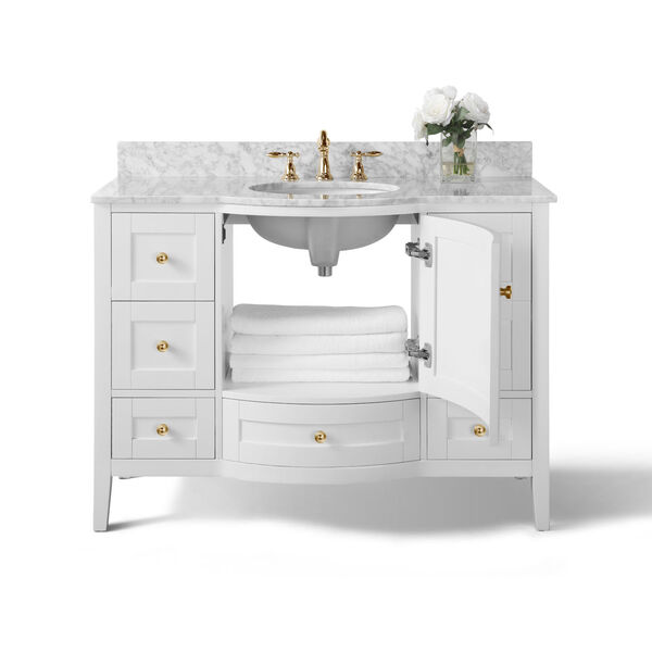 Lauren White 48-Inch Vanity Console with Gold Hardware, image 3