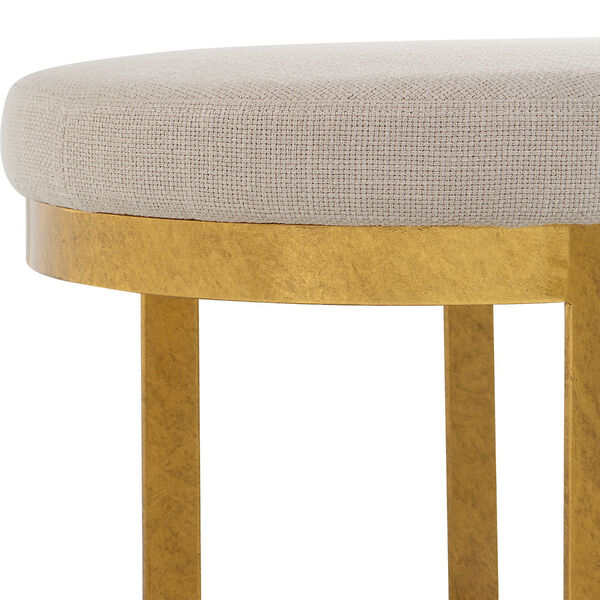 Infinity Satin Gold and White Accent Stool, image 4