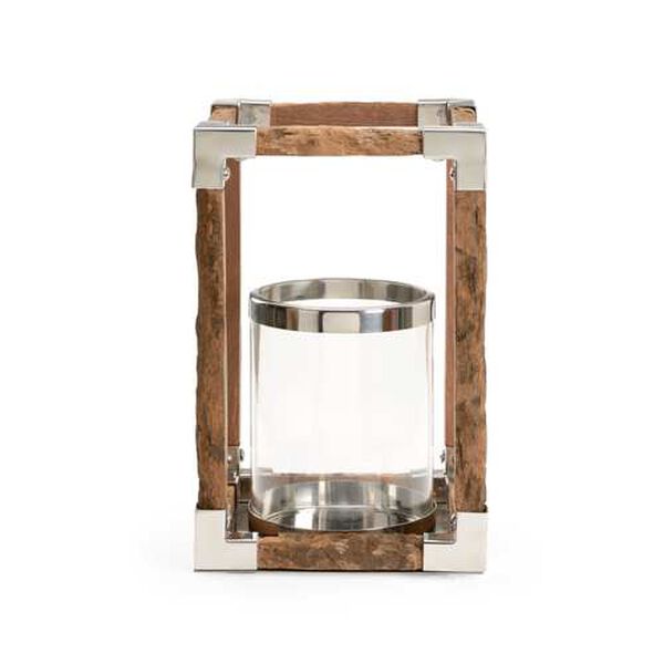 Natural and Polished Nickel Modern Rustic Hurricane, image 5