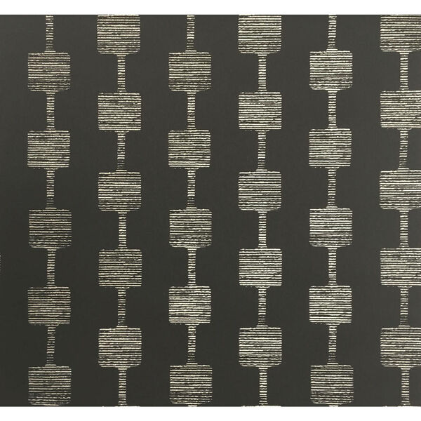 Mid Century Black and Glint Metallic Wallpaper - SAMPLE SWATCH ONLY, image 1