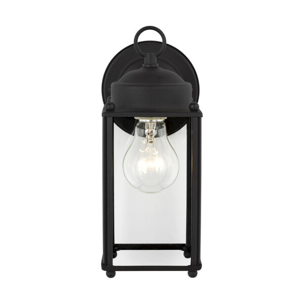New Castle Black One-Light Outdoor Wall Sconce with Clear Shade, image 1