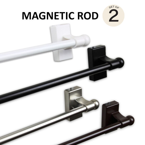 Satin Nickel 48-84 Inch Magnetic Rod, Set of 2, image 2