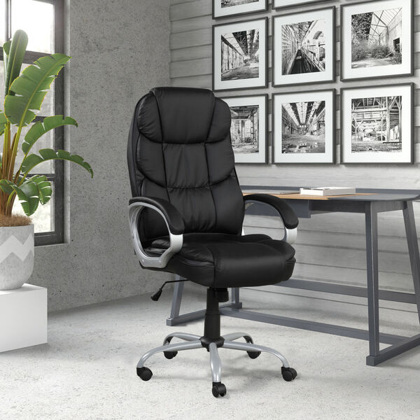 Rylan Black Gaming Office Chair with Faux Leather, image 2