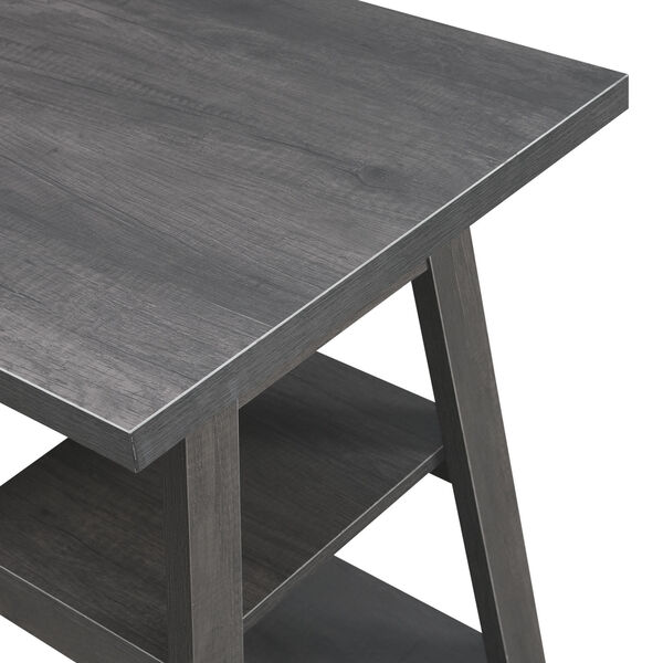 Designs2Go Charcoal Gray Double Trestle Desk, image 4