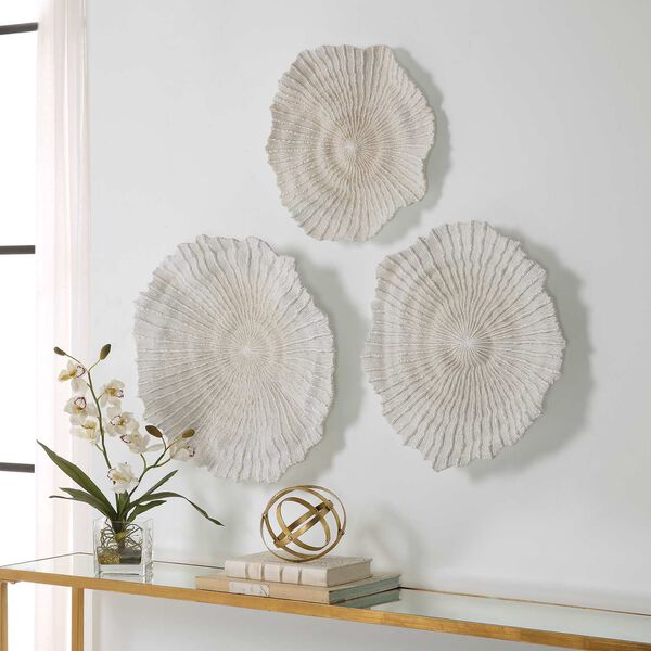 Ocean Gems Ivory and Tan Coral Wall Decor, Set of 3, image 4