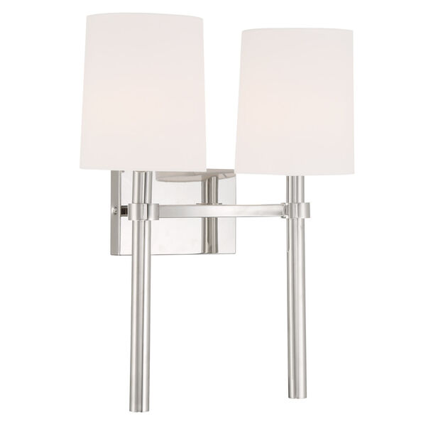 Bromley Polished Nickel Two-Light Wall Sconce, image 2