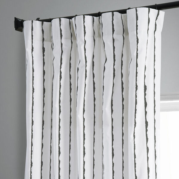Sharkskin Black Printed Cotton Single Panel Curtain, image 5