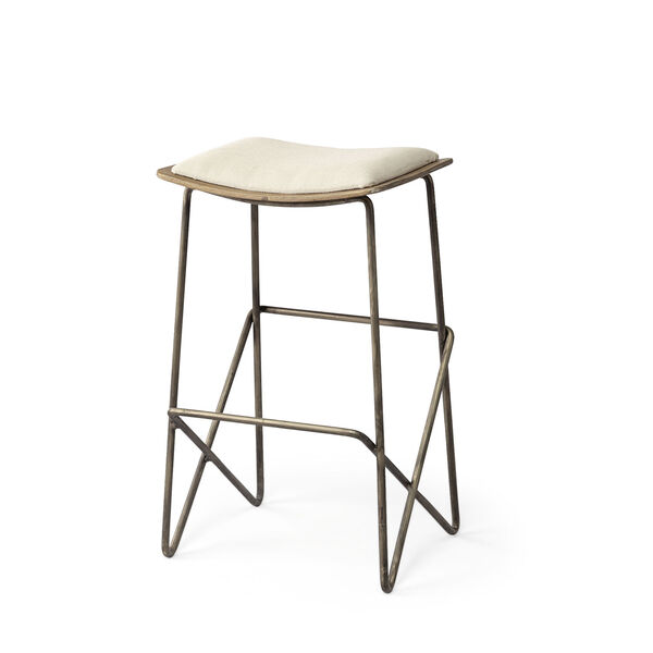 Katniss Gold and Cream Counter Height Stool, image 1