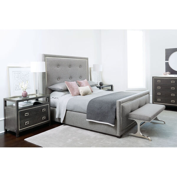 Decorage Queen Stainless Steel and Silver Mist Upholstered Panel Queen Bed, image 3