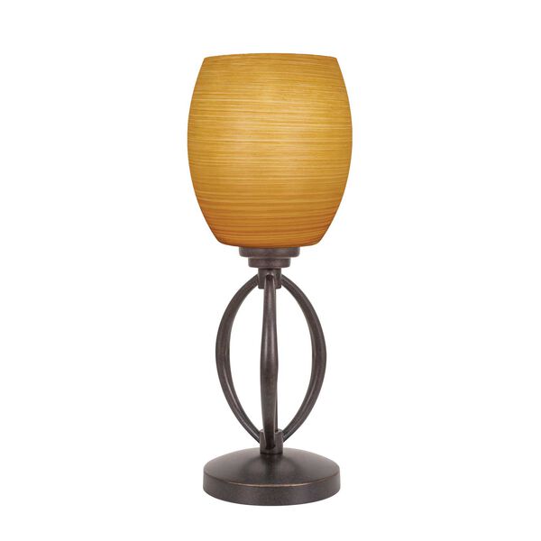 Marquise Dark Granite One-Light Table Lamp with Cayenne Dome Linen Glass, image 1