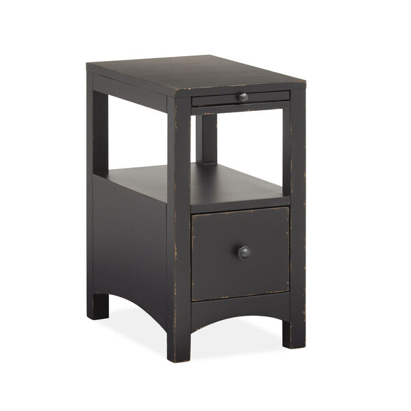 Weathered Midnight Wood One-Drawer Chairside End Table, image 1