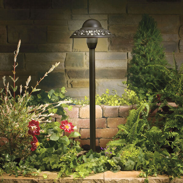 Textured Architectural Bronze 21.5-Inch One-Light Landscape Path Light with Cutout Detail, image 1