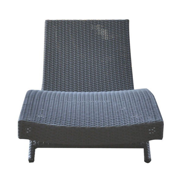 Cabana Black Outdoor Adjustable Wicker Chaise Lounge Chair, image 2