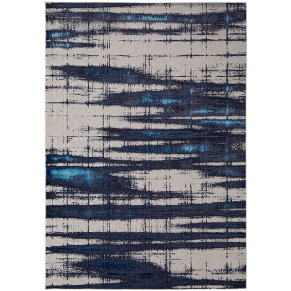 Indio Industrial Abstract Ivory Blue Gray Area Rug, image 1