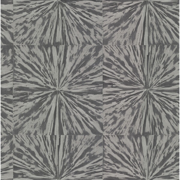 Antonina Vella Elegant Earth Charcoal Squareburst Geometric Wallpaper, image 2