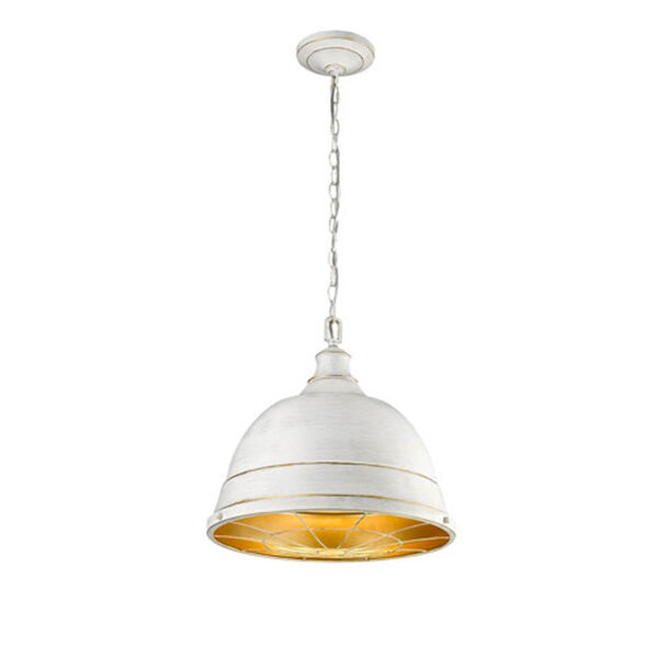 Fulton French White Two-Light Pendant with French White Shades, image 9
