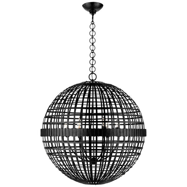 Mill Large Globe Lantern in Aged Iron by AERIN, image 1